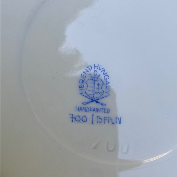 Herend Handpainted fruit and flora large tea cup and saucer plate. Antique - Picture 2 of 16